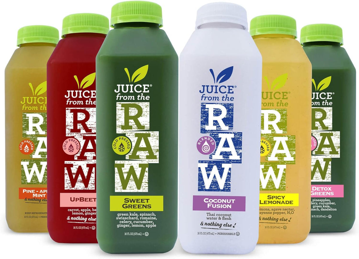 3-Day Juice Cleanse with Coconut Fusion by Juice From the RAW? – 100% Raw Cold-Pressed Juices (18 Total 16 oz. Bottles)
