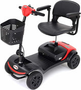 Electric Mobility Scooter for Adults and Seniors 4 Wheel Powered Mobility Scooters for Travel, Elderly – Long Range Power Extended Battery with Charger and Basket Included